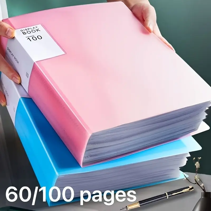 Thickened 60-page/100-page A4-size Clear PP Plastic Folder; Document Folder; A4 Clear Multi-Pocket Folder; Test Paper Binder; Large-Capacity Test Paper Bag; Collection Folder; Box; Art; Paper Folders With Pockets; Document Holder