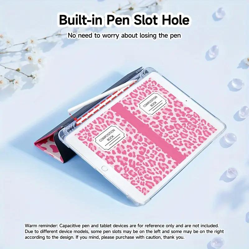 iPad 25.91cm Case for iPad Mini 4/5, 10th/5th/6th/7th/8th/9th Gen 9.7/10.2/10.9 inch - Stylish Leopard Print Pink TPU Soft Case with Multi-Angle Stand, Lightweight Protective Cover for Work, Office & Entertainment - Perfect Gift for Family & Friends