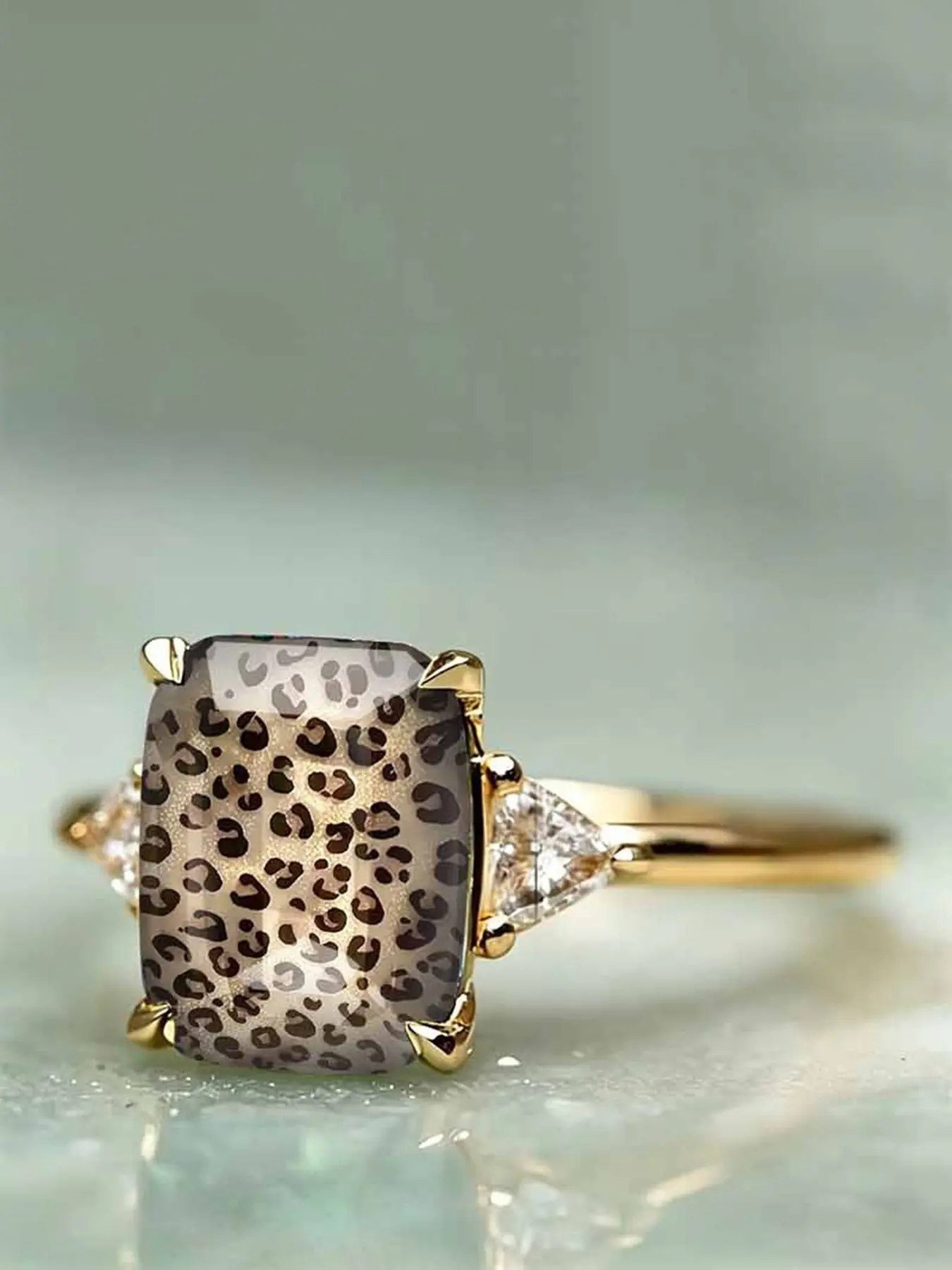 Luxurious Vintage Style Leopard Print Ring, Elegant Geometric Design, Perfect for Daily Wear and Parties,Fashion Jewelry for All Seasons