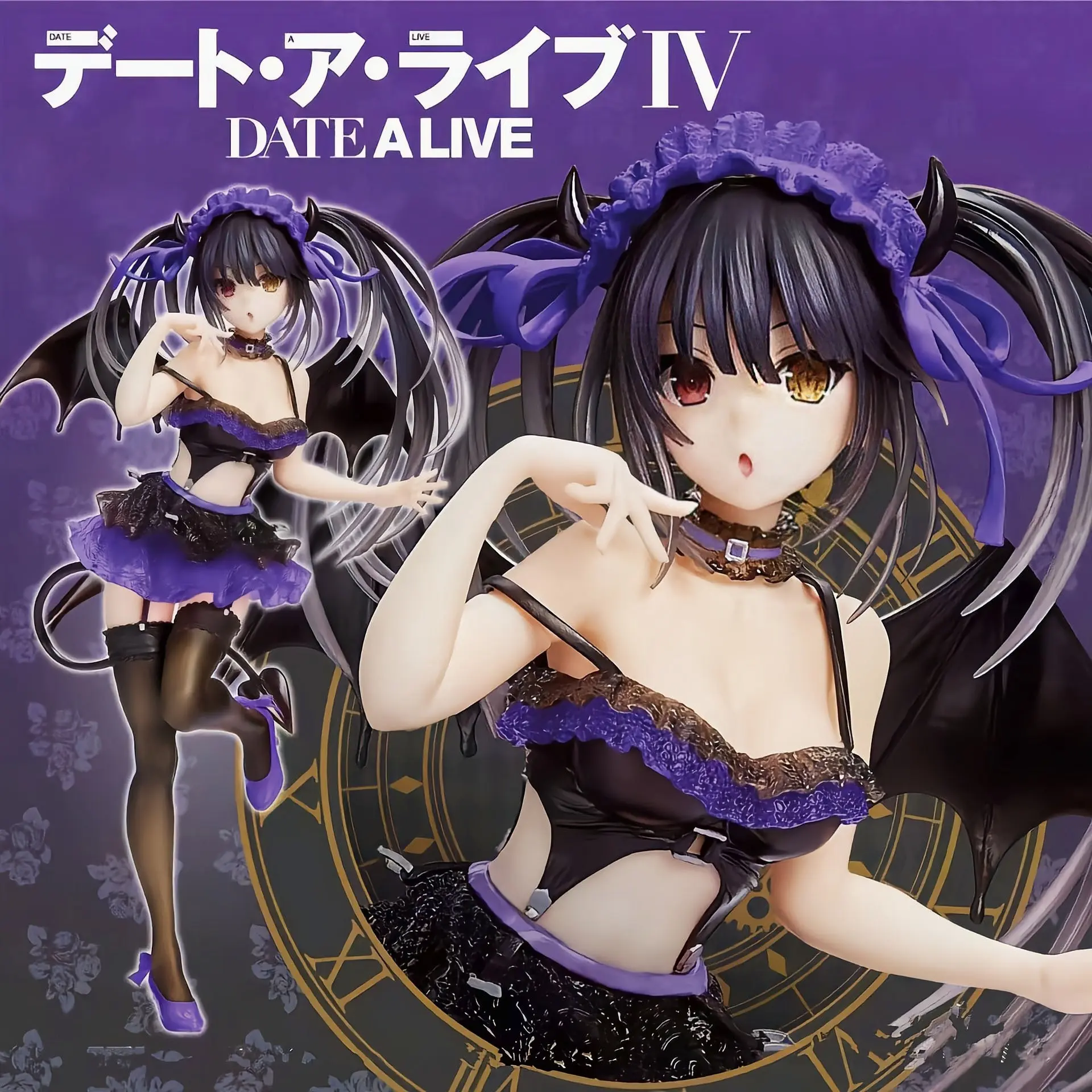 Kurumi Tokisaki Little Devil Maid Figure 21cm, Dual Eye Colors, Twin Ponytails, Anime Collectible Gift