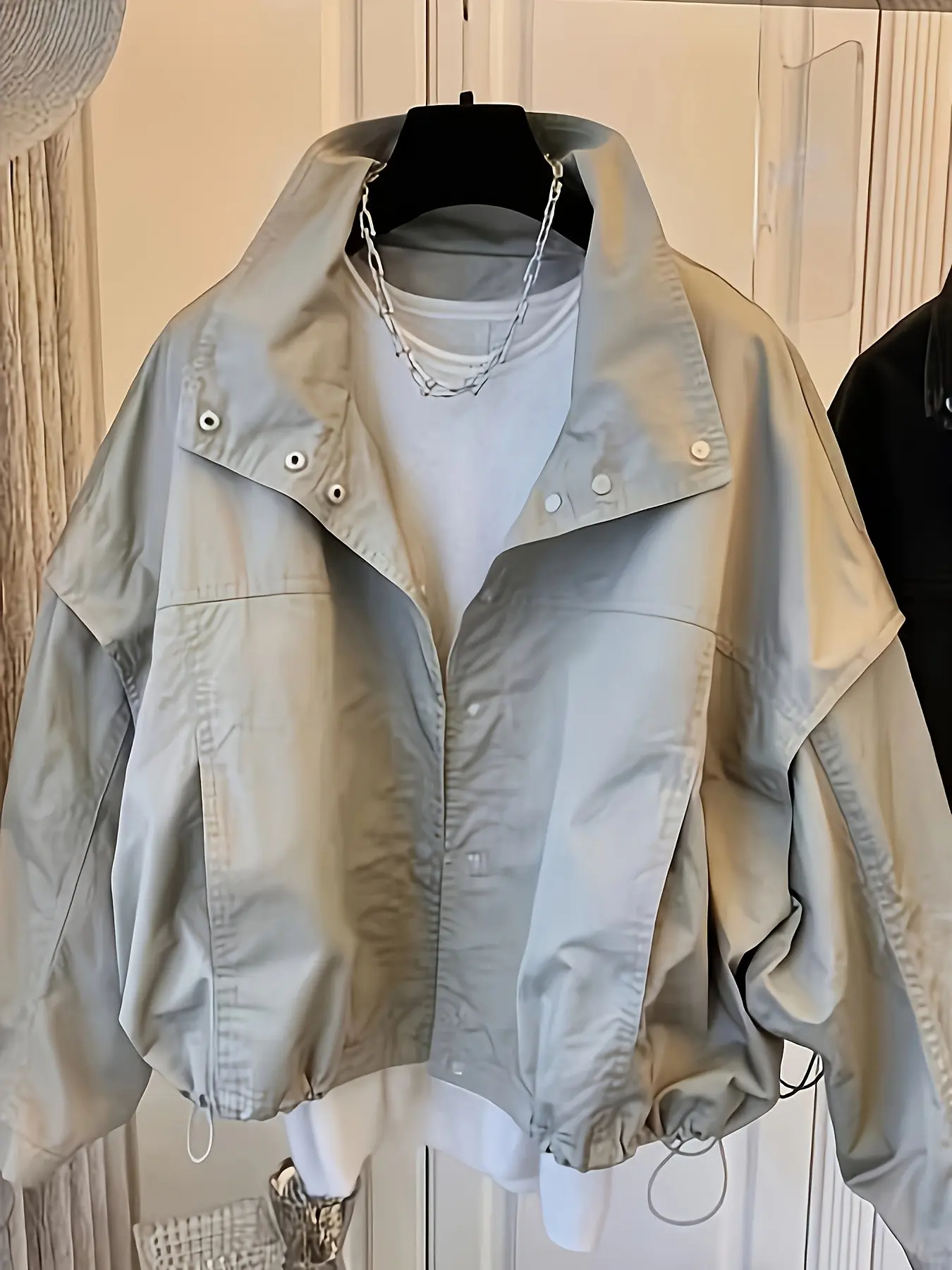 Women's Spring & Summer Loose Short Windbreaker Jacket, Stylish Casual Outerwear for Daily Wear, Comfortable Design, Breathable