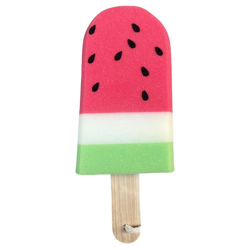 One Extra-Large Watermelon-Shaped Popsicle Sponge - A Versatile, Gentle Polyurethane Brush for Cleaning Dishes And Bath Toys, Featuring an Adorable Cartoon Design, Safe for Skin, Ideal for Scrubbing Kitchens, Cleaning Cups, And Washing Fruits