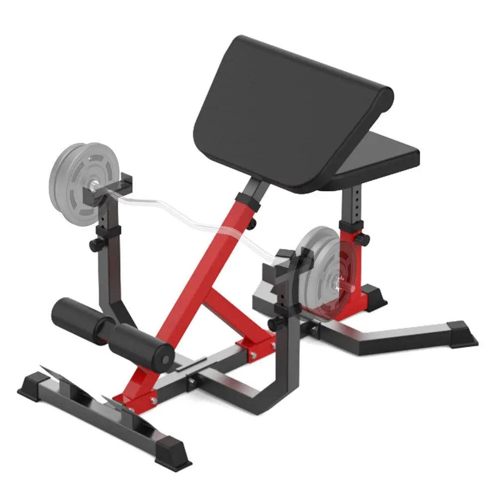 GARVEE2-In-1 Roman Chair & Preacher Curl Bench, Multi-Function Heavy-Duty Hyperextension Bench for Home Use, Adjustable Height, Suitable for Arms, Abs, Back, Glutes & Leg Extension Exercises, Available in Red & Black