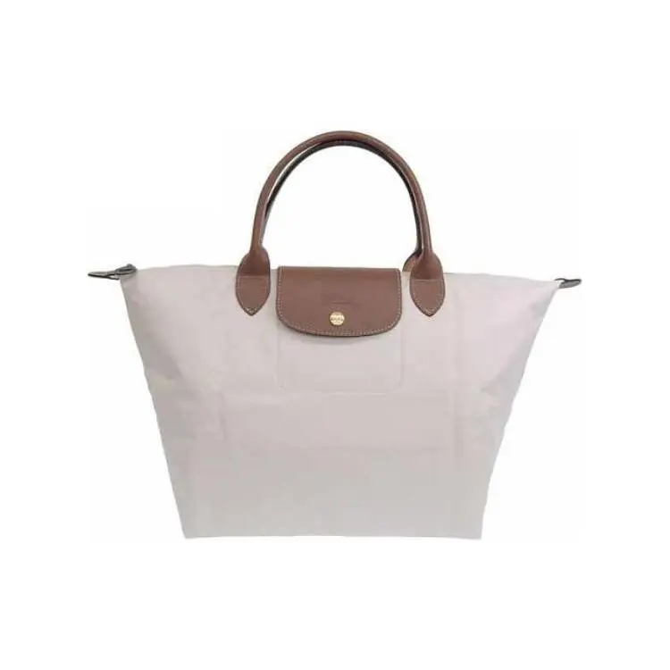Longchamp Le Pliage Original 30 Handbag for Women – Lightweight, Durable Foldable Tote in Beige Canvas and Leather