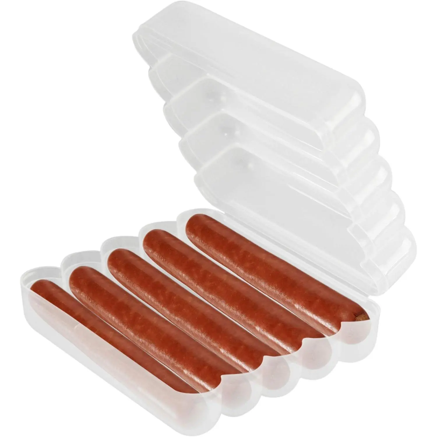 Hot  Keeper – Convenient, , Clear Hot  Container – Compact & Airtight Storage Container for Freshness – Leak-proof, Hinged Lid Sausage Storage Container - Holds Upto 10 Hot Dogs