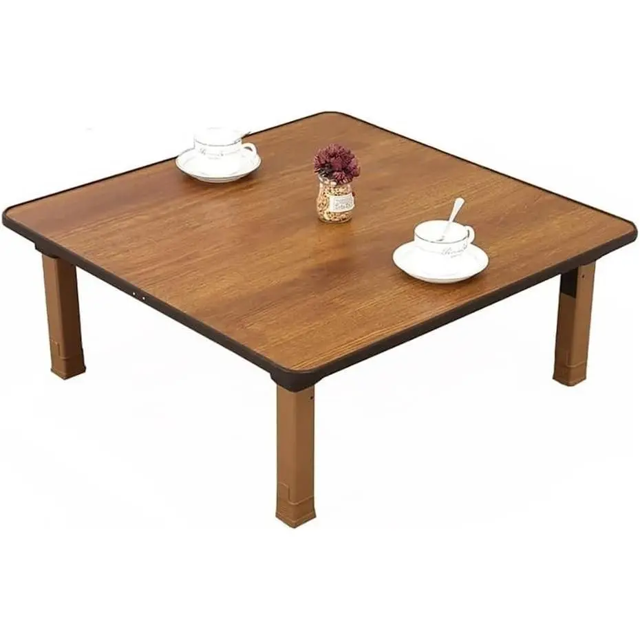 Japanese-Style Square Folding Tea Coffee Table, Low Table, Dining Table, Study Table, Small Desk, for Tatami Sitting On The Floor Bedroom Bay Window Tea Room (Size : 80x80cm)