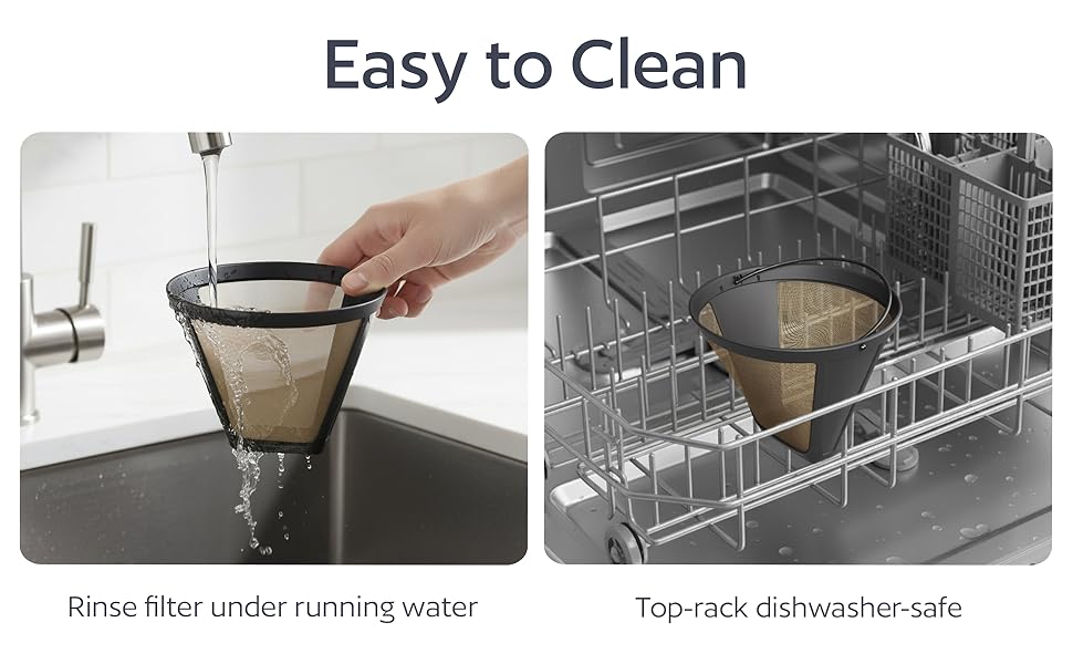 2-Pack#4 Reusable Permanent Cone Coffee Filters - Compatible with Cuisinart 10–14 Cup Brewers (DCC-3200, DCC-1200, DCC-3400) & Ninja Coffee Makers - Stainless Steel Mesh, Dishwasher-Safe