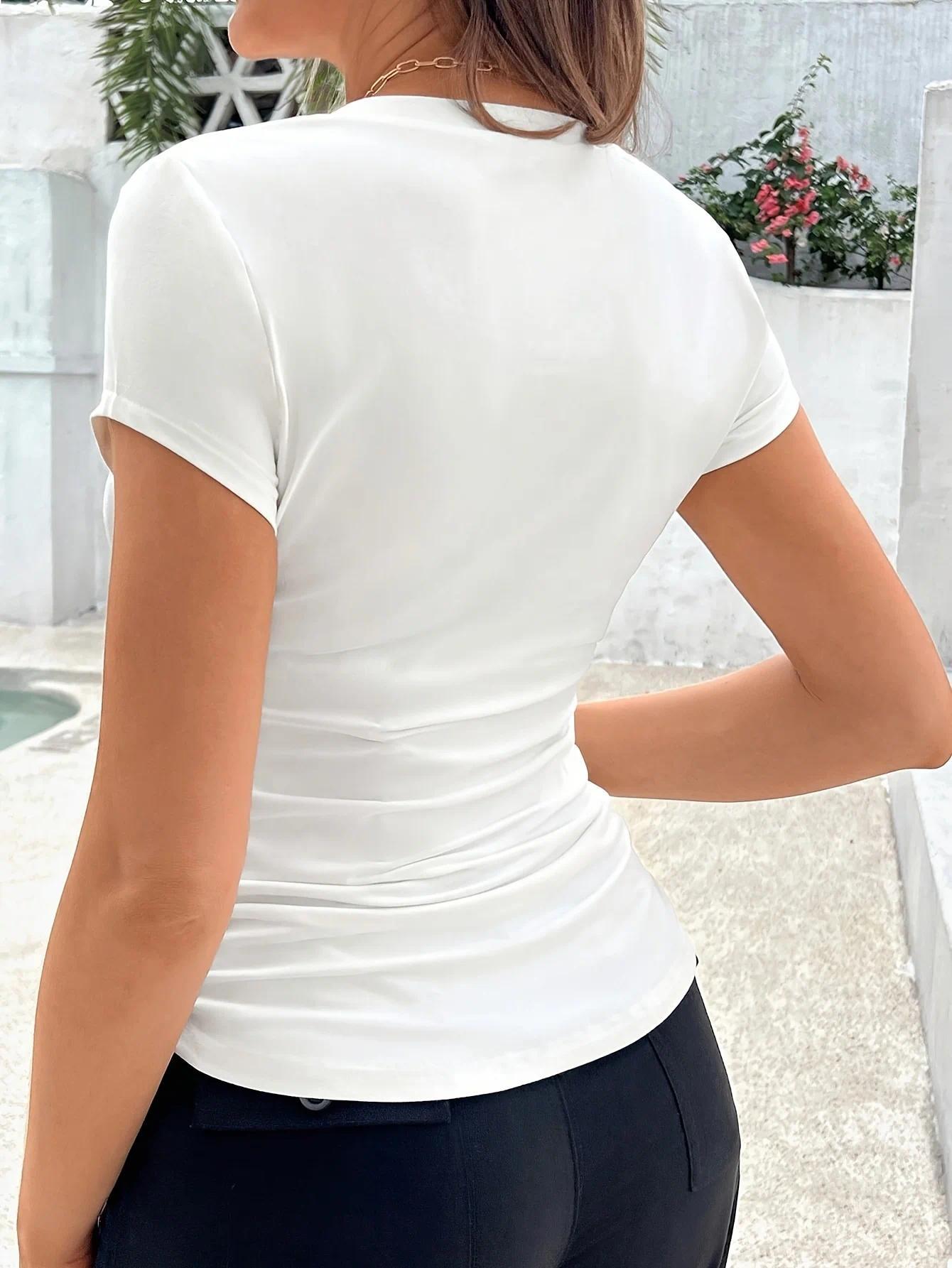 Maternity short-sleeve top, summer white T-shirt, casual sports shirt, maternity wear