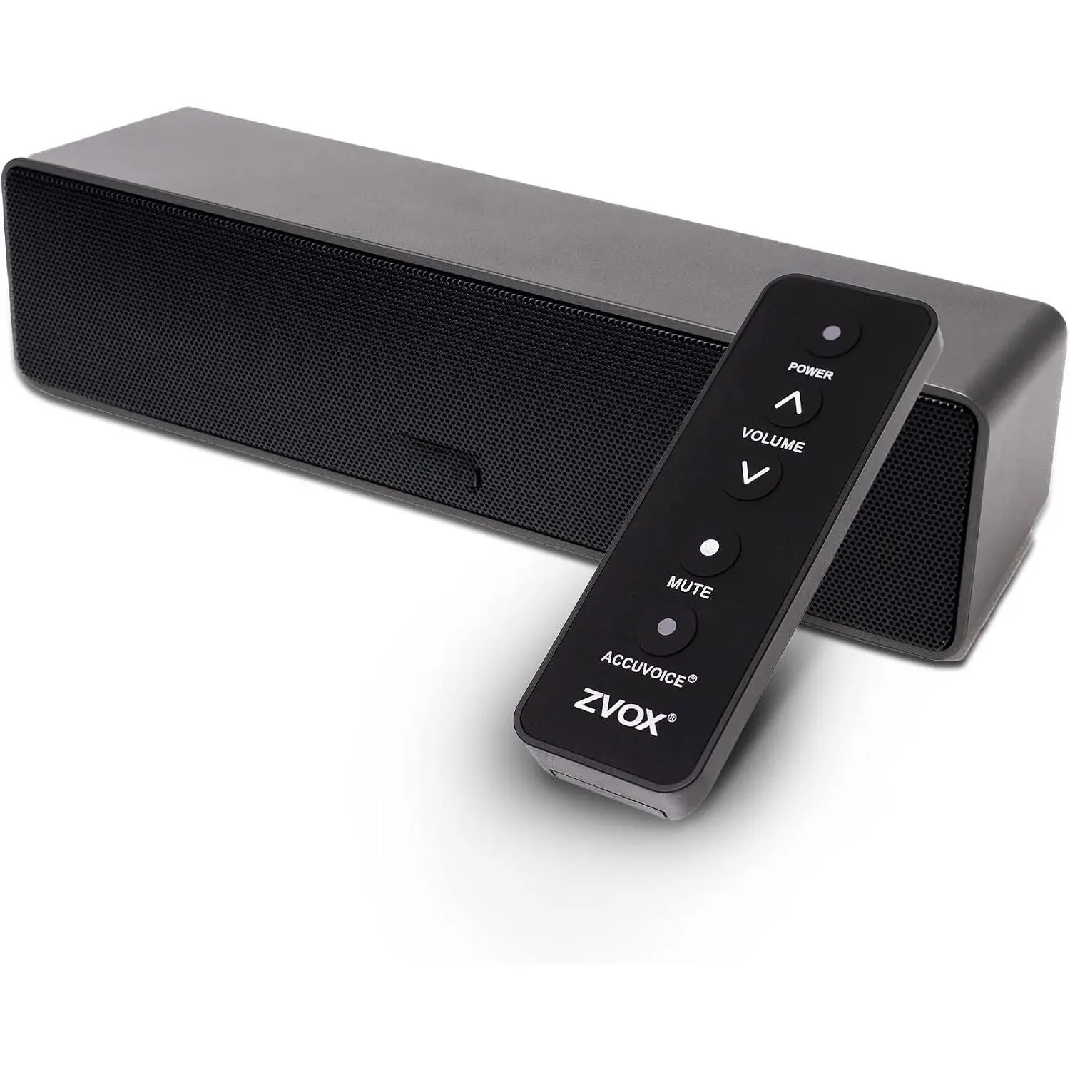 AccuVoice AV100 Compact TV Soundbar Speaker with 6 Levels of Voice Boost, Black