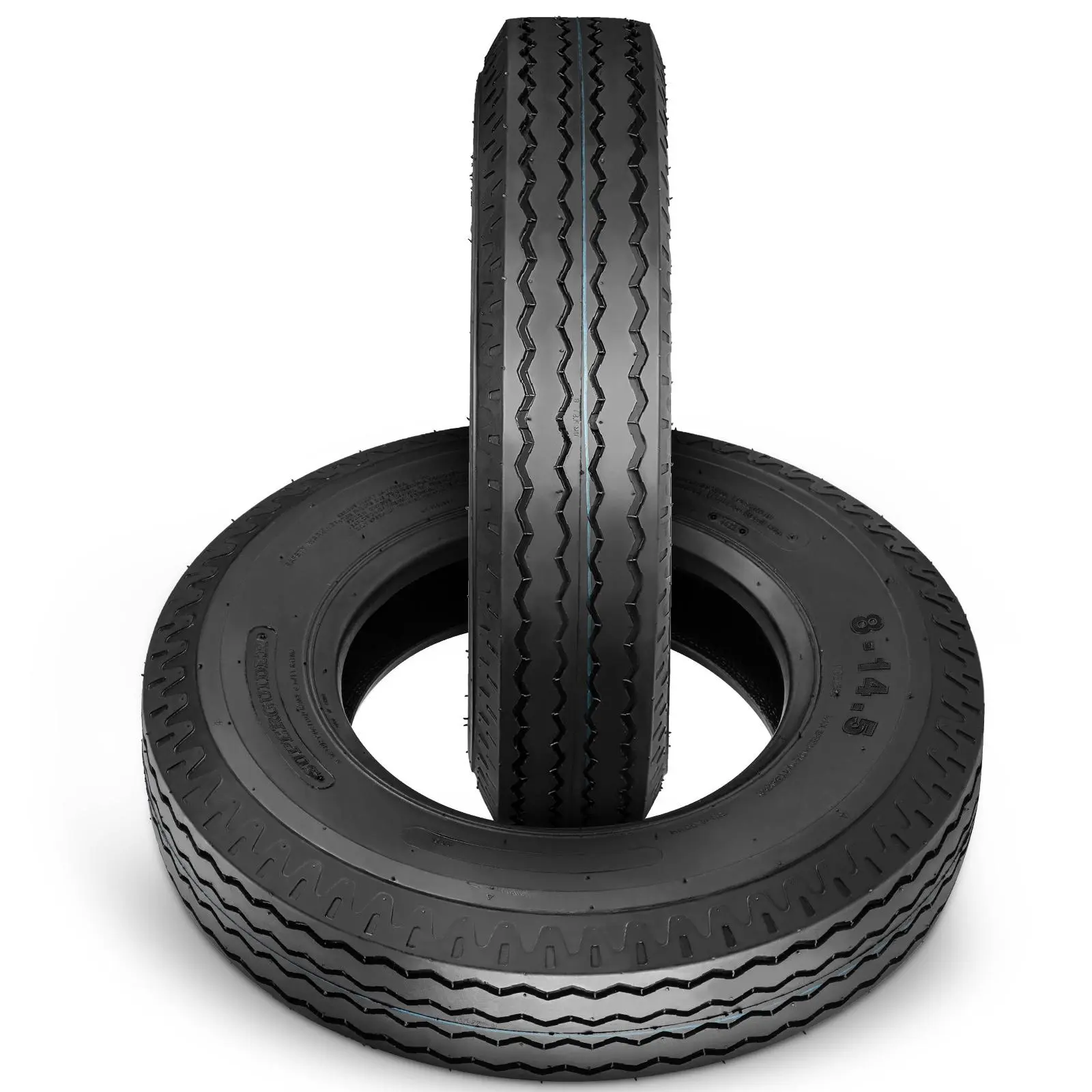 Heavy Duty Trailer Tires Pair, 8-14.5 20.5x8-10, Load Range C E G, 6-14 PR, for Camper Boat Utility Horse Trailer, Puncture Resistant, Fuel Efficient, All-Weather ST Tires