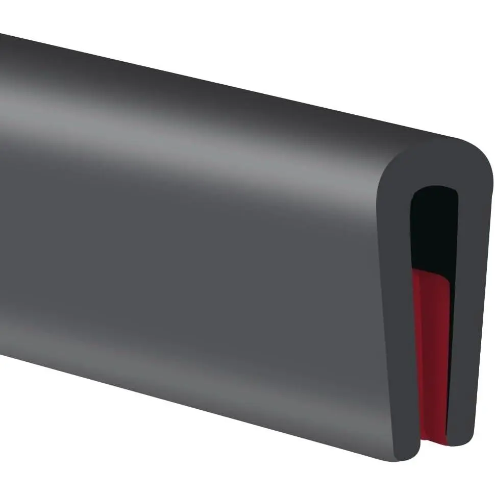 Self-Adhesive EPDM Rubber Edge Trim Edge Protector for Sheet Metal, Fits 1/16 inch (1.0mm), 20Ft Length, BlackGift