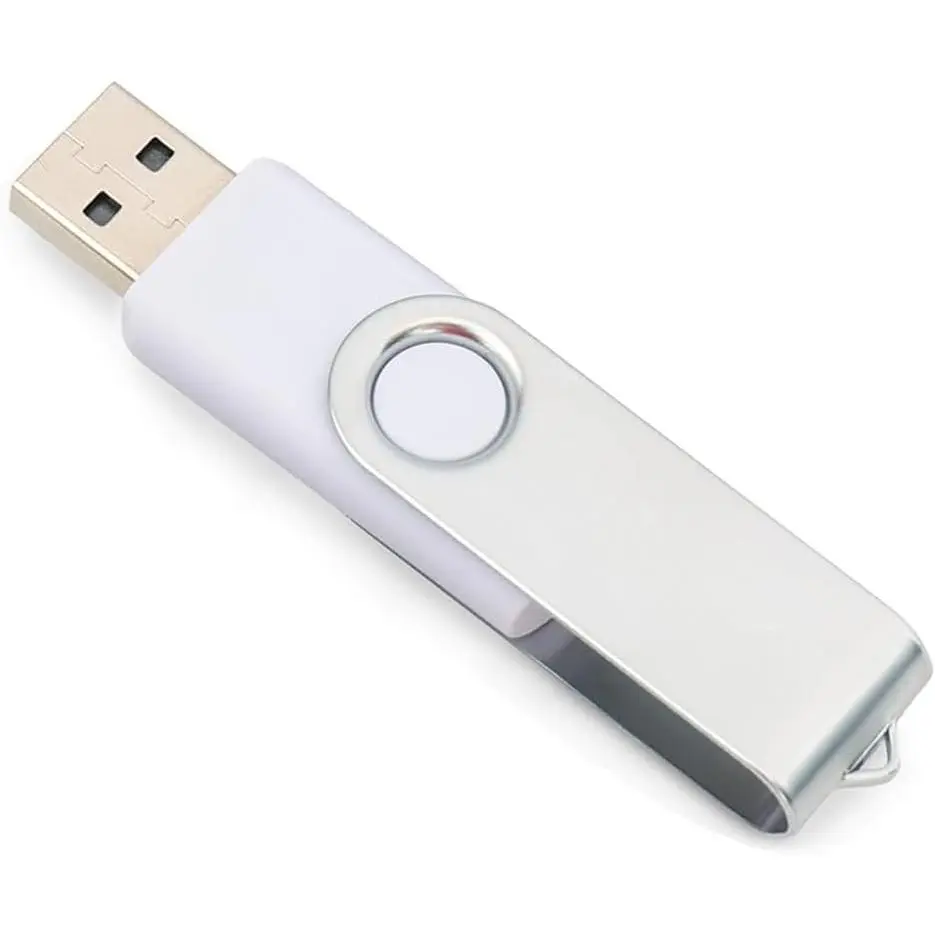 16G/32G/64G/128G Flash Drive,  Thumb Drive 2.0, High Speed Memory Stick, USB Drive, Rotated Design, Black/Blue/White (White, 16, GB)