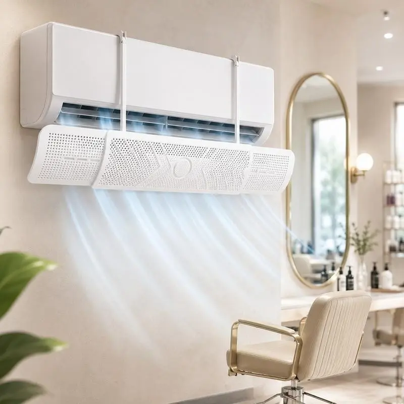 Wall-Mounted Air Conditioner Wind Deflector, Adjustable Direction, Durable, Home Use, Bedroom, Living Room, Office, No Drilling Required
