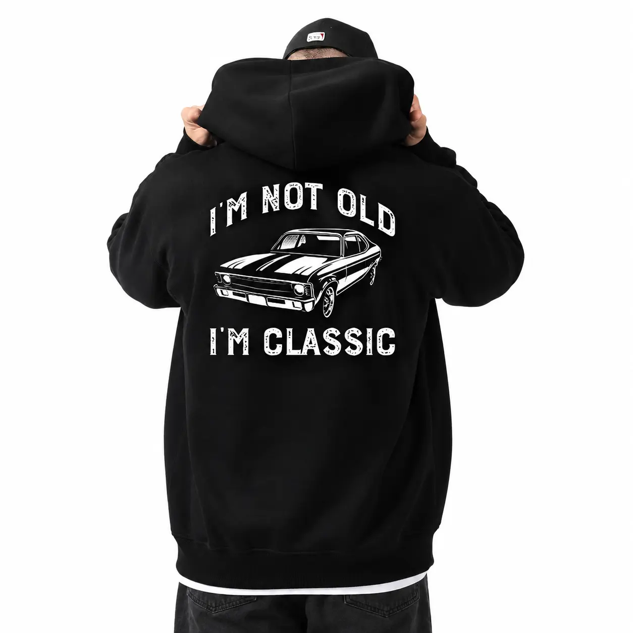 I’m Not Old I’m Classic Hoodie, Funny Classic Car Hoodie for Men, Vintage Muscle Car Dad Gift, Car Guy Humor Hoodie