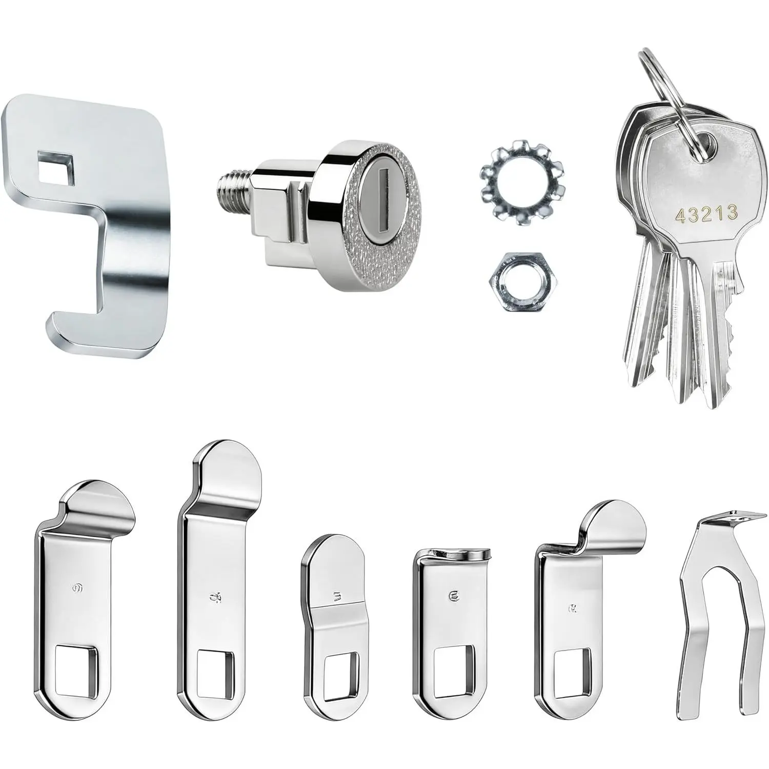 L-1172C USPS National Mailbox Key Lock Kit Replacement, Fits C9100/C9200, Includes 3 Keys & C7120 Cam, Nickel Finish, 1 Pack Mailbox Parts