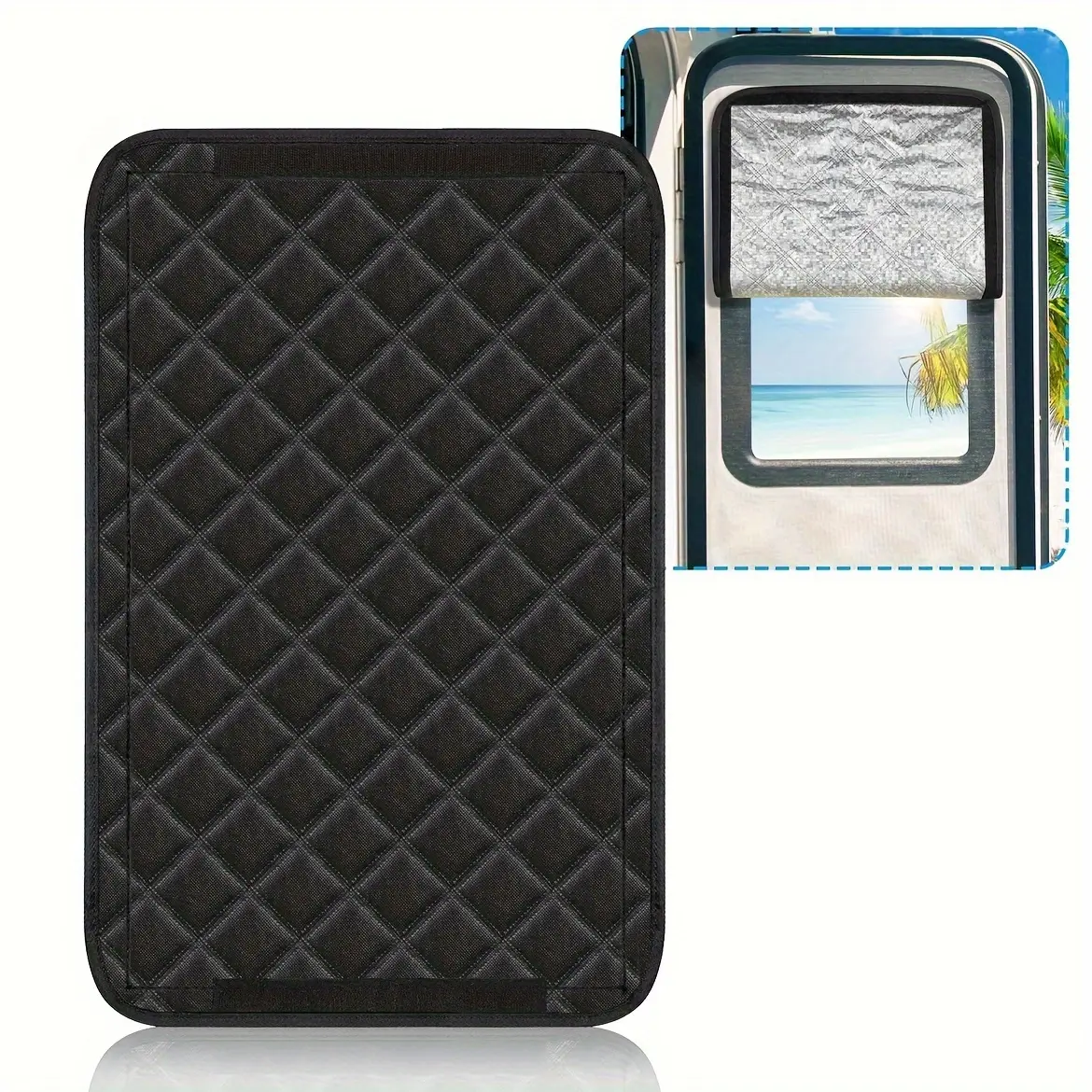 1 Piece Of RV Camper Blackout Door Curtain, Foldable Sunshade Cover for Privacy, Travel Trailer Camping Side Shade, Border Crossing RV Screens, RV Curtains