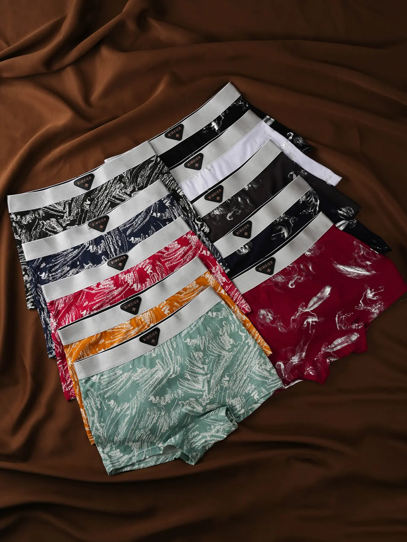 10 Pcs Biweier Women's Cotton Printed Boyshorts Panties, Soft Comfortable, Casual Comfy Panty, Trendy Elastic Non-Rolling Edge, Ideal for Casual Sports & Home Use