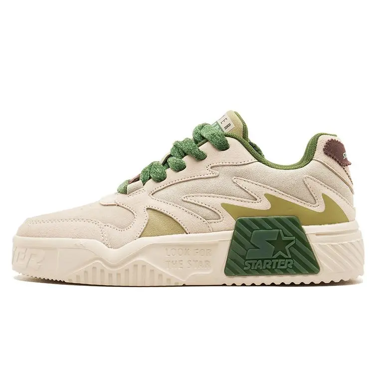 Starter Vol Lightweight Dopamine Sneakers for Men: Retro Casual, Non-Slip, Durable, Low-Top Khaki Green Verifiable, with credentials and supporting global authentication