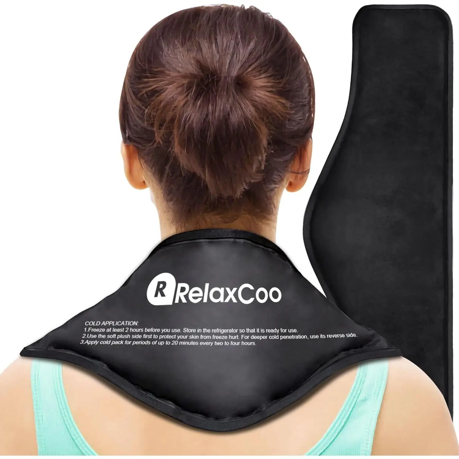 Neck Ice Pack Wrap, Reusable Gel Ice Pack for Neck Shoulders, Cold Compress Therapy for Pain Relief, Injuries, Swelling, Bruises, Sprains, Inflammation and Cervical Surgery Recovery