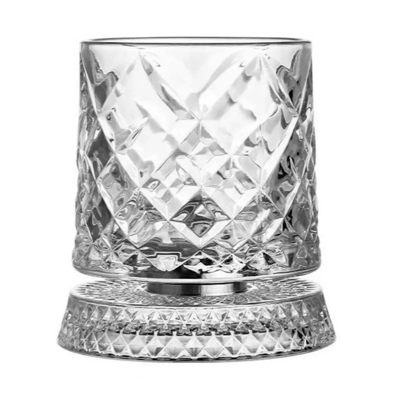 Creative Rotating Wine Glass, Home Leisure Wine Accessories, Transparent Glass Wine Cup, Stable Base, Smooth Rotation, Elegant Wine Experience, Drinking Glasses, Drinkware Glass, Glass Beverage Cups