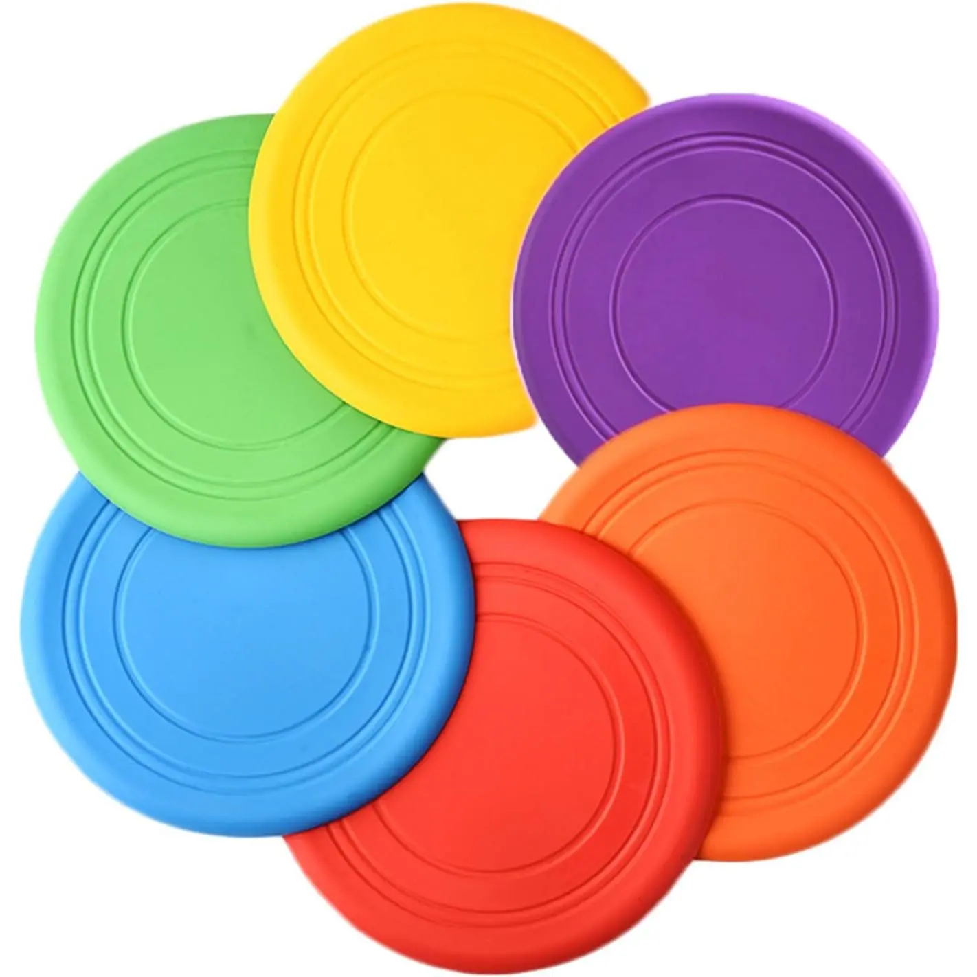 6 Pack Kids Soft Silicone Flying Discs, Colorful Durable Foam Frisbee for Kindergarten Teaching, DIY Paintable Outdoor Toys for Birthday, Summer Beach & Pool Party Games