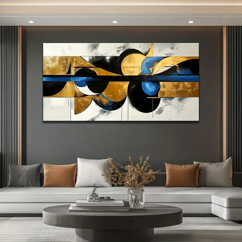 Framed Modern Abstract Artistic Canvas Print - High-Quality Wall Decor for Living Room, Interior Wall Landscape Home Accents