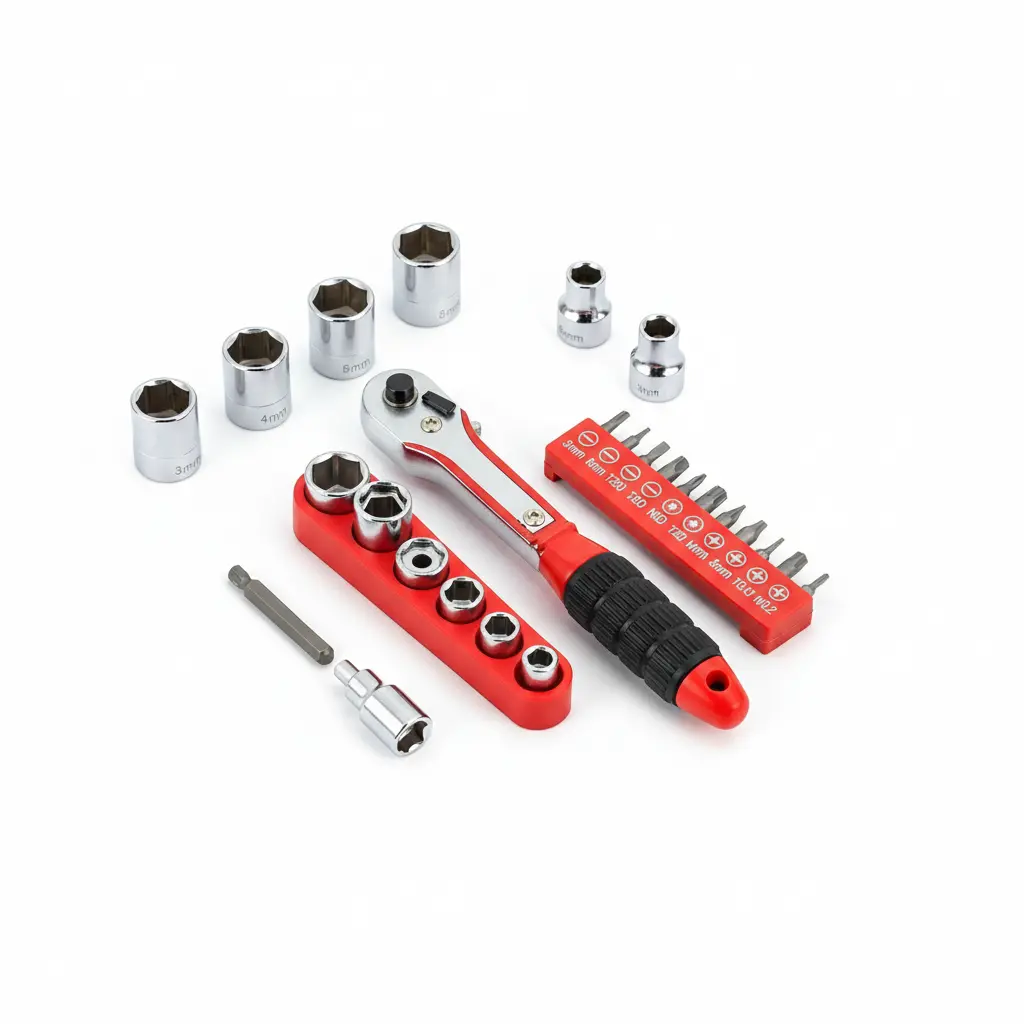 19-Piece 2-Way Drive Ratchet Sleeve Precision Screwdriver Set, Multifunctional Manual Hand Tool Kit for Maintenance Tasks