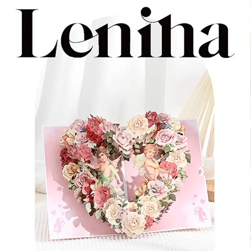 3D Pop-Up Qixi Festival Card, Heart and Butterfly Design, Romantic Love Theme Floral Card, Valentine's Day Gift Card
