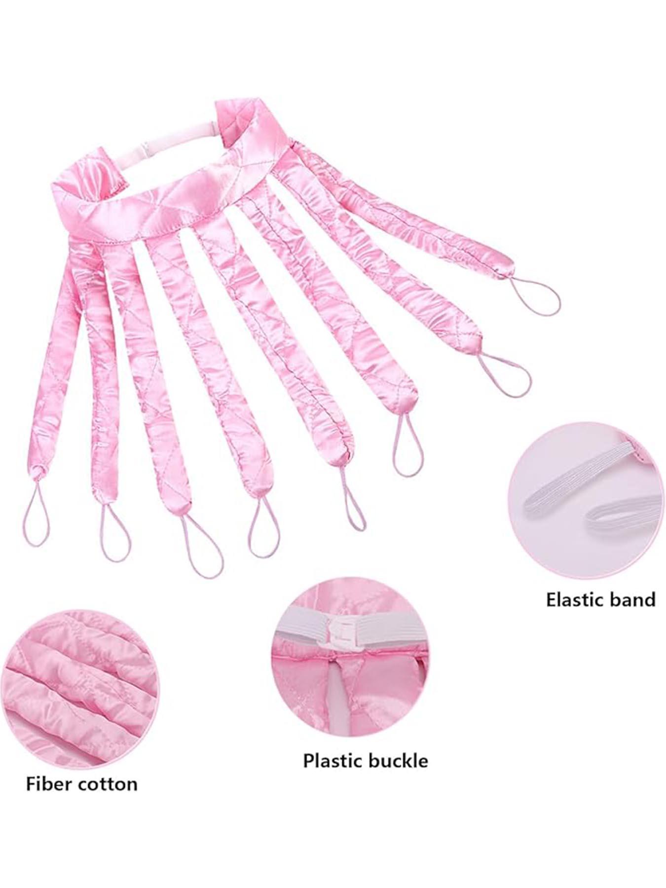 Octopus Heatless Curling Rod No Heat Hair Curle Soft No Heat Wave Curling Tool, Overnight DIY Hairstyle Accessory, Heatless Hair Curler 8 Detachable Claw Straps & Adjustable Headband Overnight