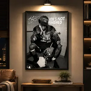 Basketball Motivation Poster, "Job's Not Finished" Wall Art, Gift for Fans, Sports Wall Art, Athlete Motivation Decor, Man Cave Decor, Gym Decor, Inspirational Wall Art, Basketball Fan Gift