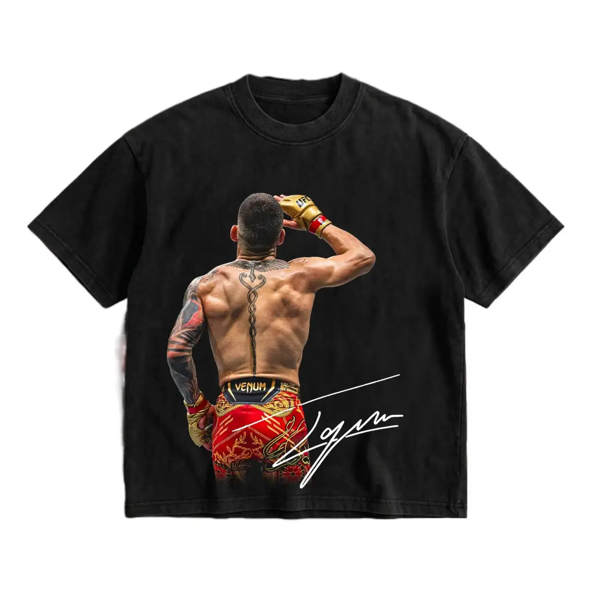 [🎉Sale Up To 50%] PEACHORA Ilia Topuria " EL MATADOR " Iconic Signature Heavy Cotton T-shirt UFC Freedom 250 Pound For Pound Shirt MMA Fan Apparel Pump Cover Direct-to-garment Printing