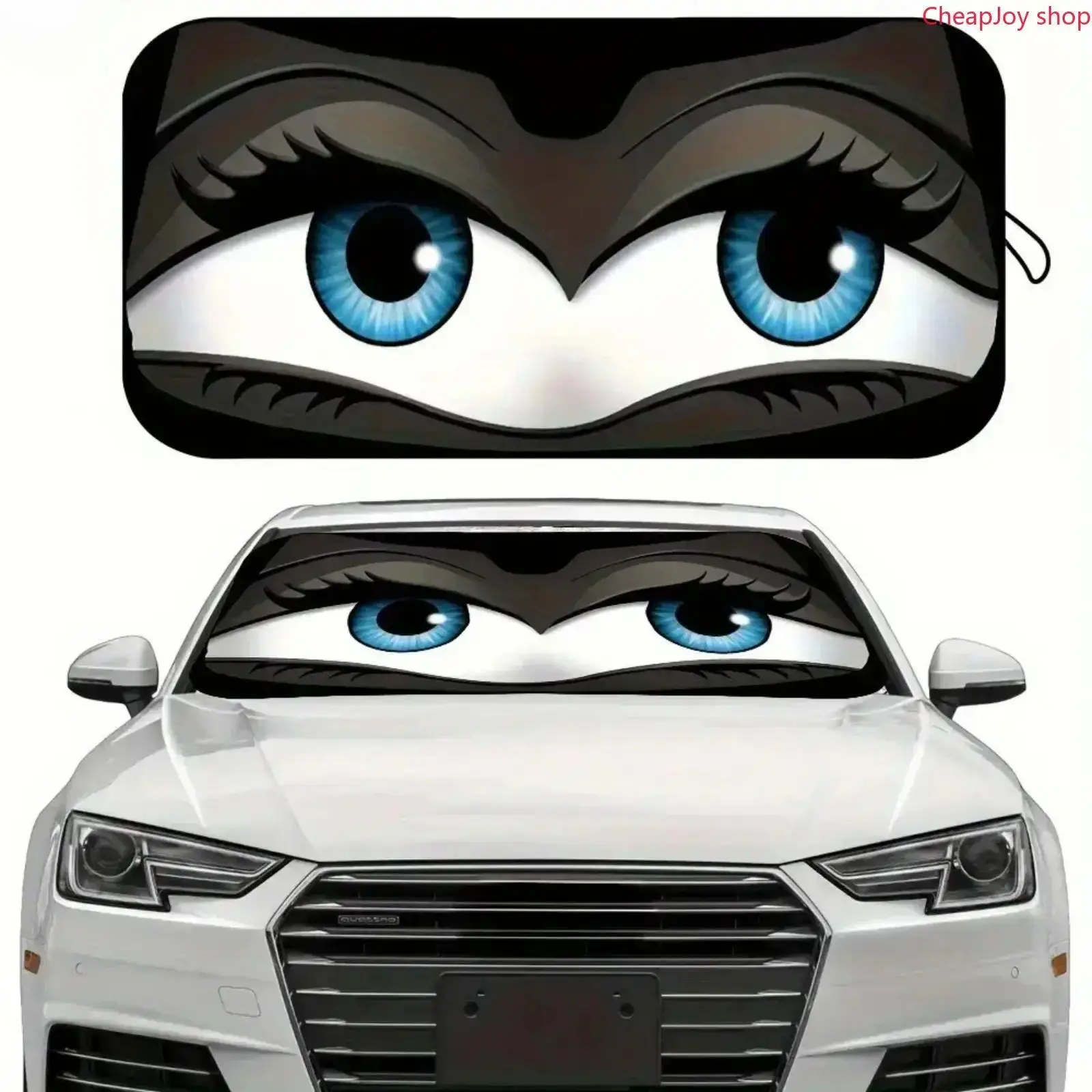 2026 Cartoon Foldable Car Sunshade, Windshield Sunshade, Car Sun Shades, Summer Fun Automotive Car Accessory, Keeps Car Cool, UV Protection, Easy Install, Fits Most Cars and Small Suvs