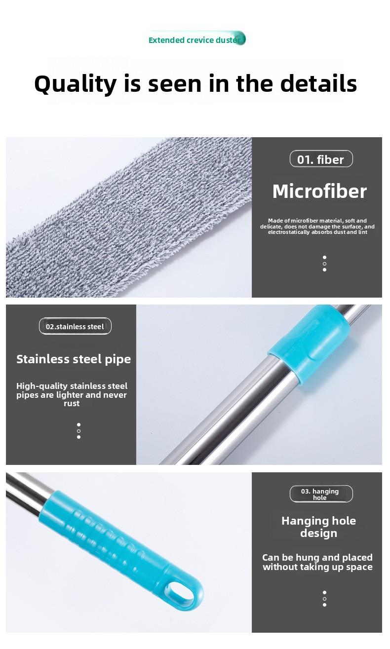 Electrostatic Dust Duster, Under-Bed Cleaning Tool for Home Use, Feather Duster for Dust Removal & Gap Cleaning