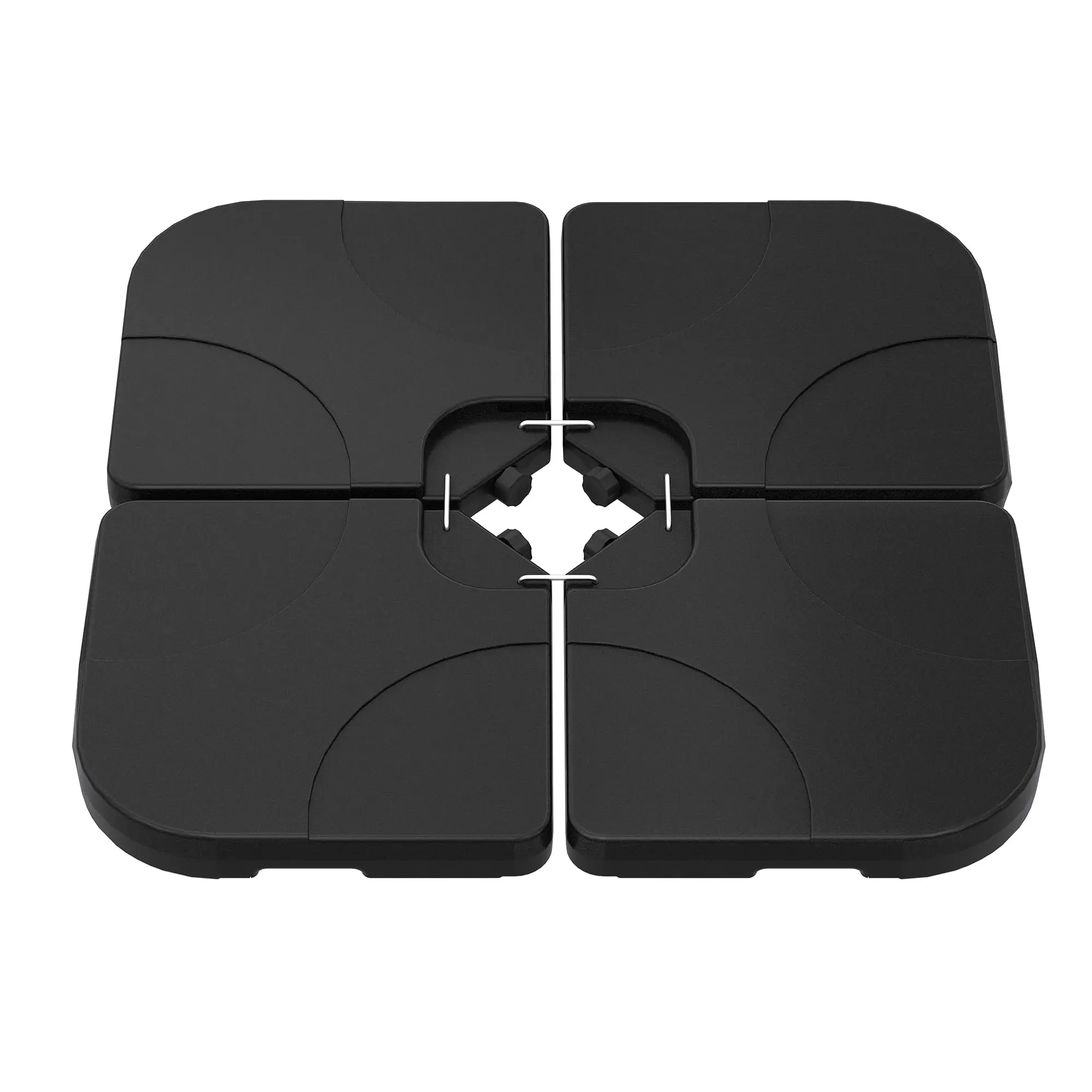 ⛱️ 4-Piece 230LBS Cantilever Umbrella Base – Heavy Duty Removable Weight Plates, Lock Pins, HDPE Weatherproof for Patio, Deck & Poolside! 🏡💪