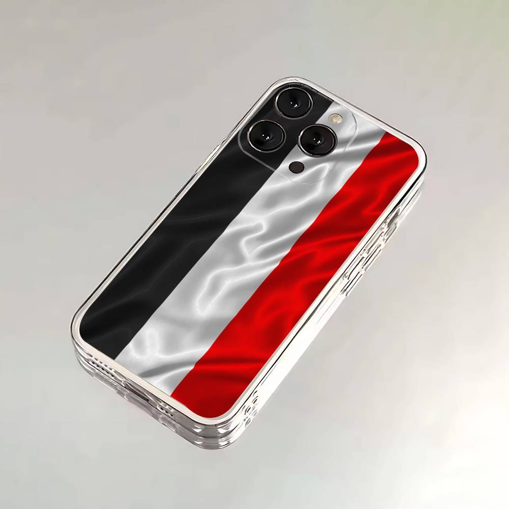 Yemen National Emblem Flag Passport Phone Case For iPhone 17,16,15,14,13,12,11 Plus,Pro,Max,XR,XS,Plus,E,SE4,Mini Transparent Cover