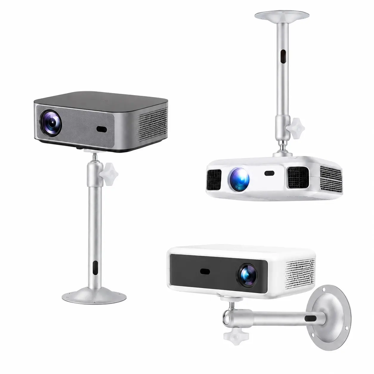 22cm Metal Projector Stand, Durable Wall-Mounted Tripod Bracket for Small Projectors, Network Cameras, CCTV Devices