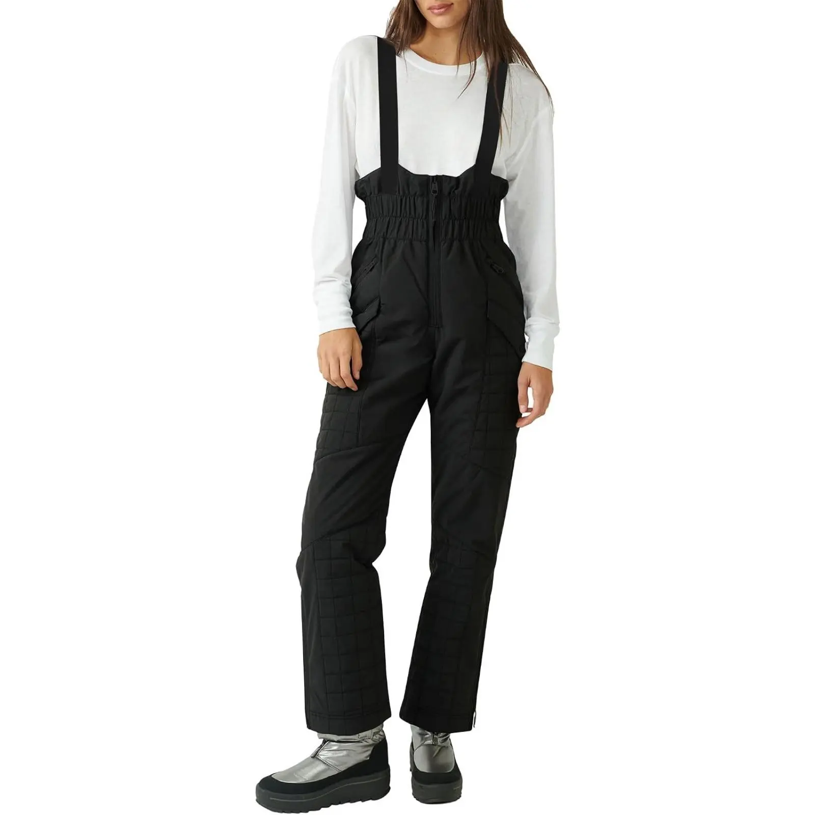 Yousify Women's Insulated Waterproof Winter Snow Bib Overalls, Sporty Chic Style with Adjustable Strap, Elastane Fabric, Color-Sorted Wash, S-2XL Sizes