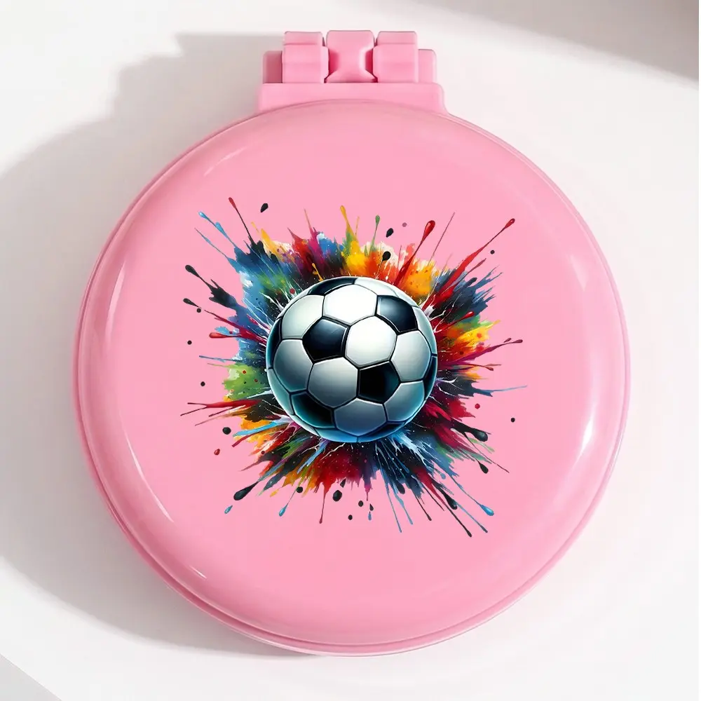 Circular Balloon Comb with Football Pattern, Foldable Travel Hair Brush, Portable Mini Hair Comb, Ideal Birthday Gift, Durable Design, Hair Styling Tool