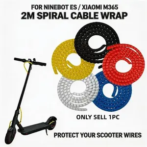 Multifunctional Wire Protection Cover, Anti-Pet Biting, Safety, Anti-Tangle Cable Organizer, Fits Ninebot Es Series & Xiaomi M365/m365 Pro Scooters, Spiral Cable Wrap