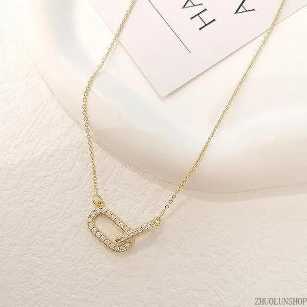 Paperclip Choker Pendant Necklace |   Quiet Luxury Minimalist Viral Layering Neck Staples, Dainty Simple Open Oval Pendant Cute Slim Stackable Neck Jewelry For Women, Lightweight Easy Layering Daily Office Decor, Elegant Romantic Valentine’s Day Fashion G