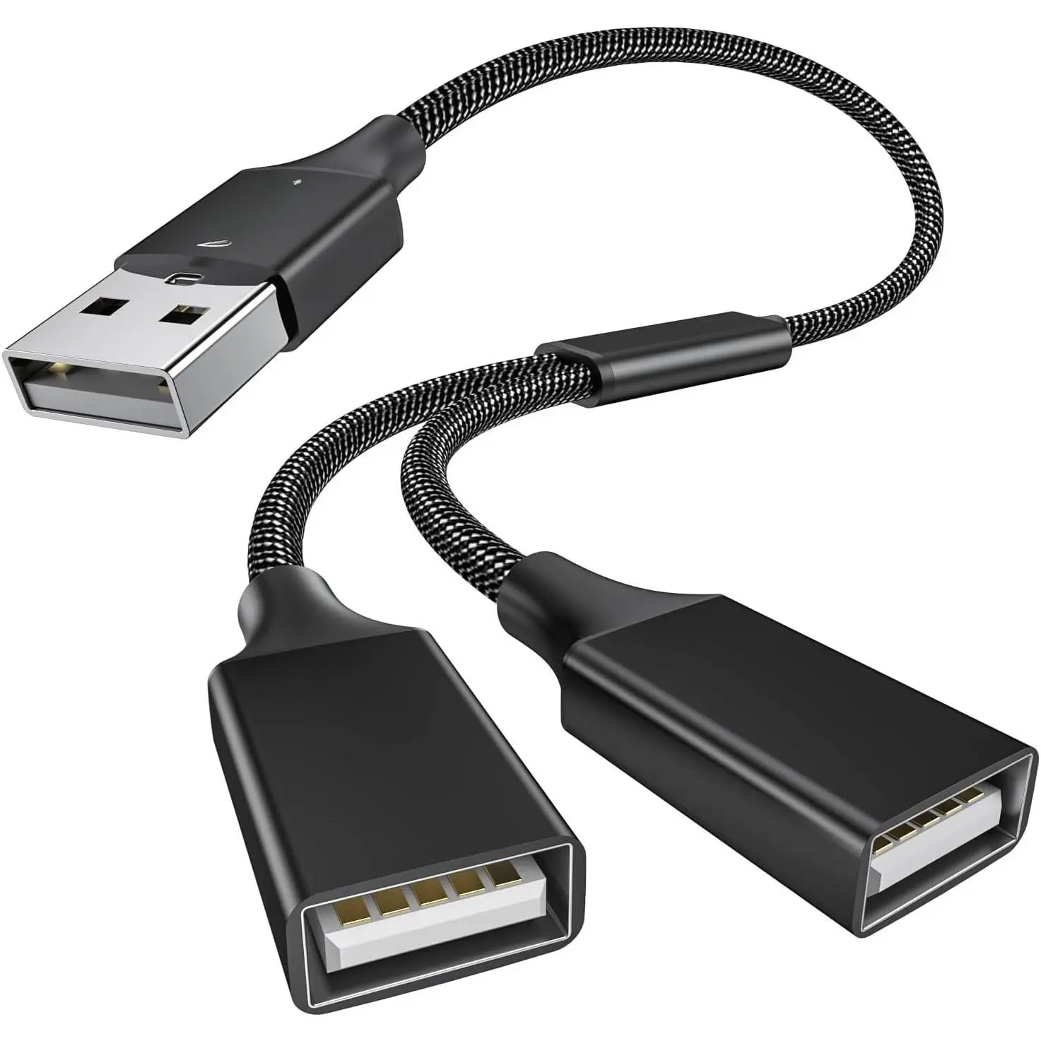 USB y Splitter Adapter  USB 2.0 Power Cord Extension Type A Splitter  for /Data Transfer/Laptop//