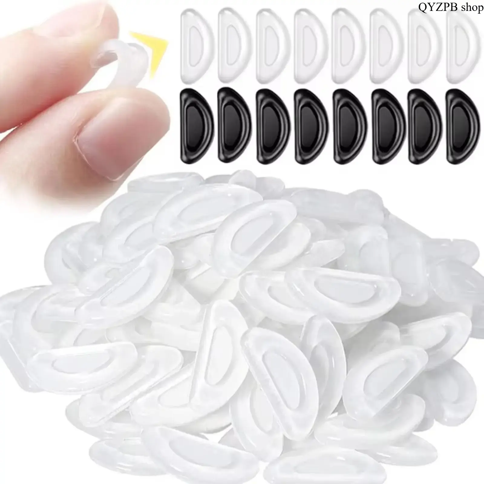 40/60PCS Adhesive Silicone Nose Pads for Eyeglasses, Anti Slip Glasses Grip Pads, Clear Soft Cushion Nosepiece Replacement, Universal Fit for Sunglasses, Reading Glasses & Plastic Frames, Comfortable All Day Wear, Sweat Resistant Support