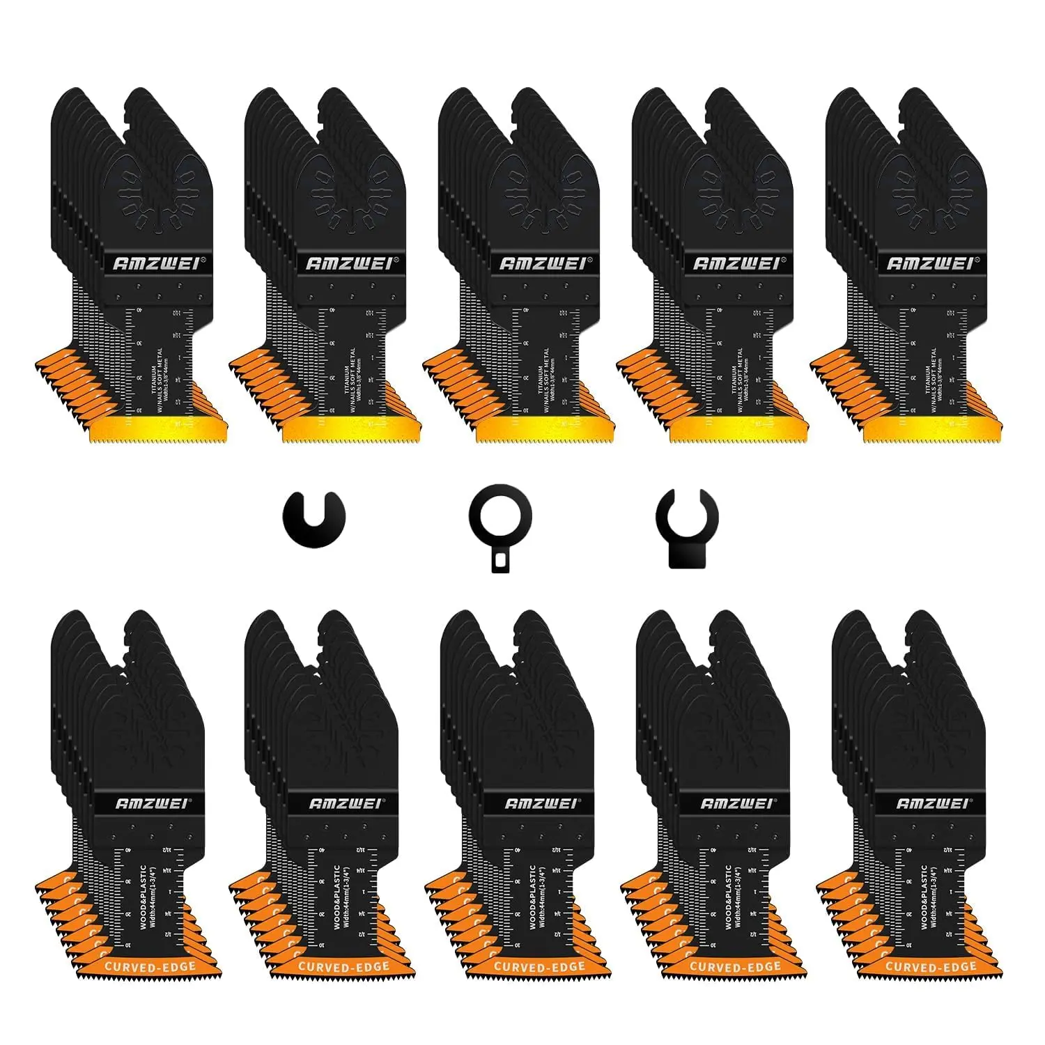 100PCS Oscillating Tool Blades, & HCS Oscillating Saw Blades for/Wood/Cutting, Curved Edge Multi Tool Blades Compatible with,,,,
