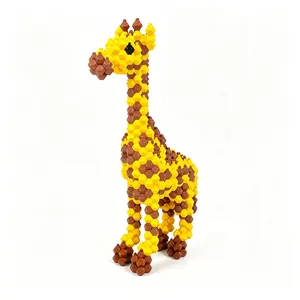 Creative Giraffe Pixel Building Blocks Toy, Free Assembly Puzzle for Kids, Stress Relief Decor for Home Office, Educational Fun Gift