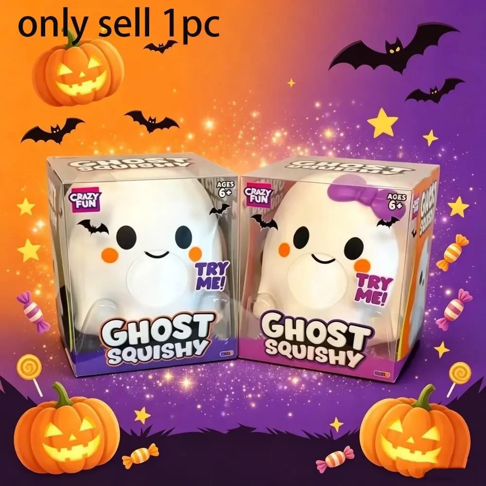 Halloween Ghost Squishy Toy, Soft and Cute Stress Relief Toy, Fidget Squeeze, Perfect for Halloween Fun, Ideal Gift for Kids and Adults