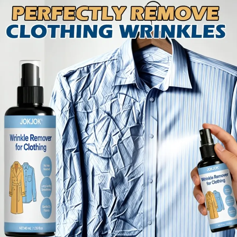 Portable Instant Clothes Wrinkle Remover Spray, Fast Eliminate Stubborn Creases And Folds, Gentle Fabric Smoothing Mist for Shirts, Coats, Dresses And All Garments, Lightweight Travel Friendly Clothing Care Spray