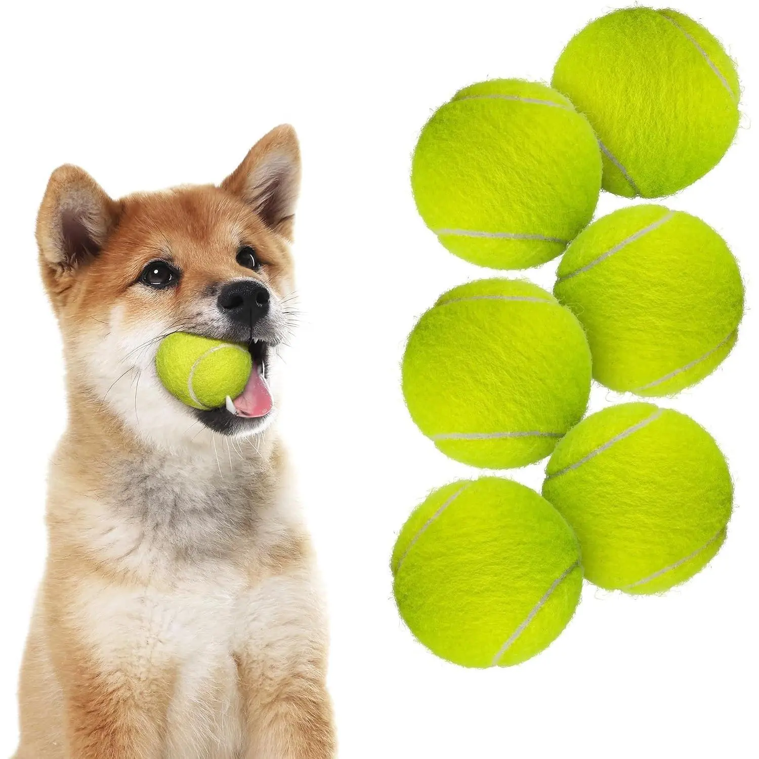 2-inch Tennis Bs  Dogs, Fetch Toys  Sm Medium Dogs, Bouncy & Durable Tennis Bs  B Launcher , 6 Pack Fetch   Outdoor Play