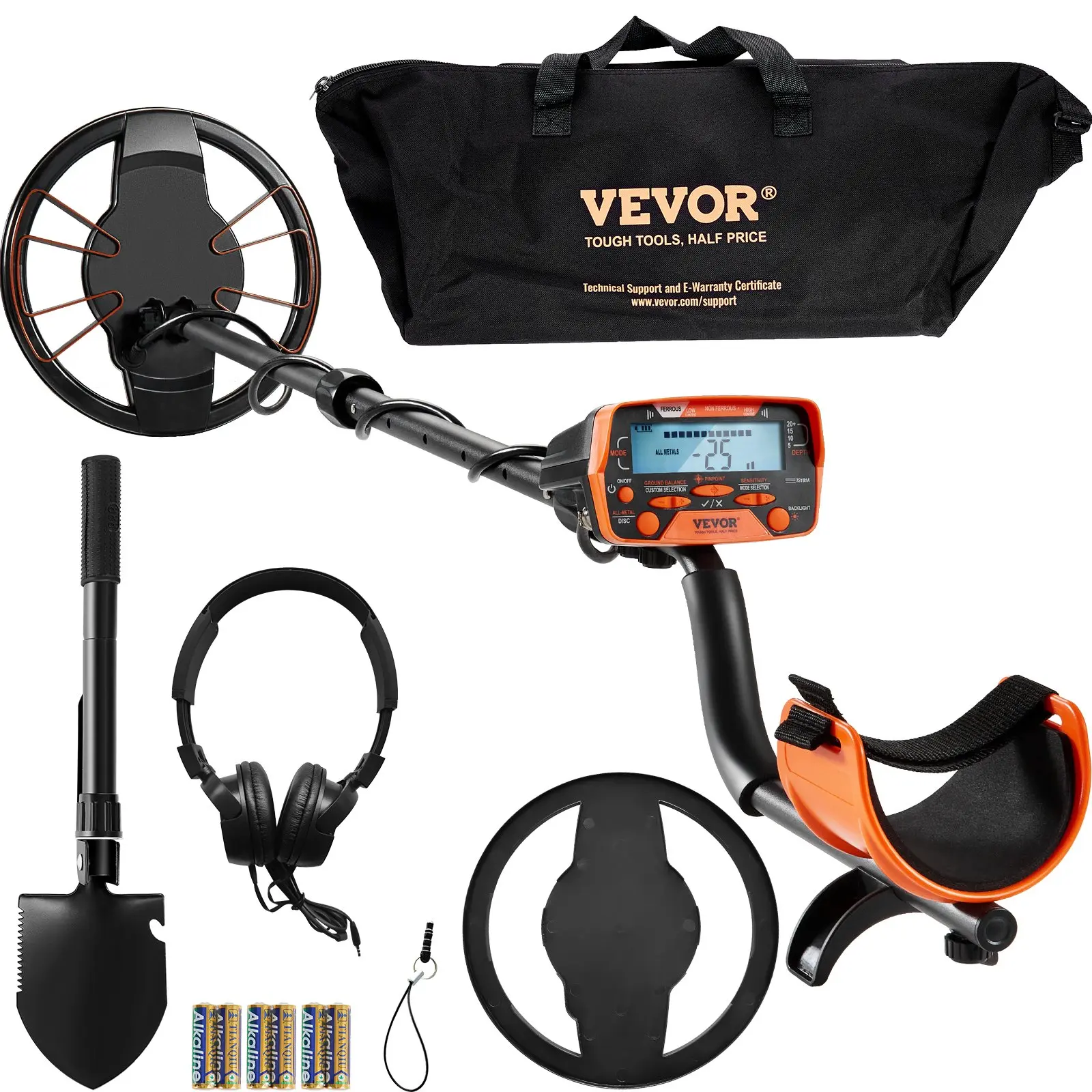 【DealsForYouDays】VEVOR Metal Detector for Adults Kids, 10 Inch Waterproof Search Coil with LCD Display 7 Modes, Adjustable 41''-52'' Aluminum Stem, DSP Chip Higher Accuracy Gold Detector 10'' Detection Depth