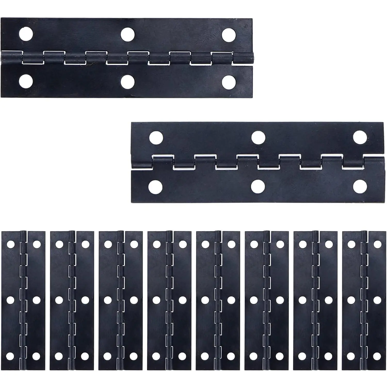 10 count Black NarrowHinge Iron Cabine Hinges 2.95"x0.9" | Bu Hinges, oolbox Hinge, Folding Furniure Hinge, Screws Included