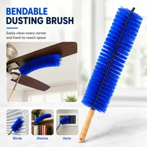 1/2 PCS Bendable Microfiber Head, 2026 New Reusable Dust Remover, Multi-Surface Cleaning Duster, Washable Design, for Electric Fans Air Conditioning, Home Car Vents, Curtain